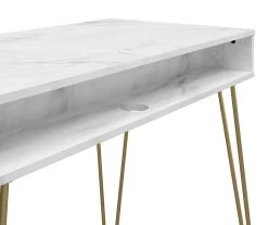 Novogratz Athena Faux Marble 2-Cubby Computer Desk 23 Novogratz Athena Faux Marble 2-Cubby Computer Desk -Biglots Sales 810618403 5