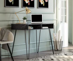 Novogratz Athena Faux Marble 2-Cubby Computer Desk 15 Novogratz Athena Faux Marble 2-Cubby Computer Desk -Biglots Sales 810618404 1