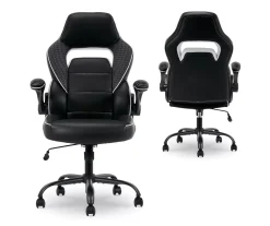 White & Black Faux Leather Gaming Chair -Biglots Sales 810618952 A0 10