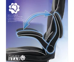 White & Black Faux Leather Gaming Chair -Biglots Sales 810618952 A0 4