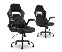 White & Black Faux Leather Gaming Chair -Biglots Sales 810618952 A0 8