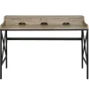 Corday Gray Wood Writing Desk With USB Charing