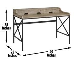 Corday Gray Wood Writing Desk With USB Charing -Biglots Sales 810680820 A7
