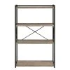 Corday Gray Wood 4-Shelf Open Bookcase