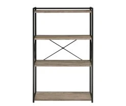 Corday Gray Wood 4-Shelf Open Bookcase