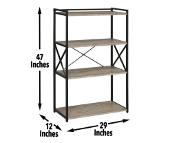 Corday Gray Wood 4-Shelf Open Bookcase 9 Corday Gray Wood 4-Shelf Open Bookcase -Biglots Sales 810680821 A7