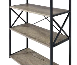 Corday Gray Wood 4-Shelf Open Bookcase 8 Corday Gray Wood 4-Shelf Open Bookcase -Biglots Sales 810680821 A8